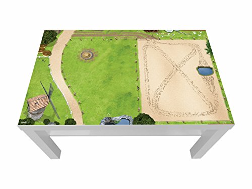 Pferdekoppel Möbelfolie/Aufkleber - LCK09 - passgenau für den Lack Couchtisch (90 x 55 cm) von IKEA - In wenigen Minuten zum einzigartigen Spieltisch für Kinder! (Möbel Nicht inklusive) von Stikkipix