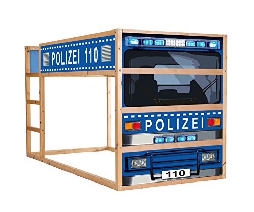 Polizeiauto Möbelsticker/Aufkleber - IM210 -passend für das Kinderzimmer Hochbett KURA von IKEA - Möbel Nicht Inklusive | STIKKIPIX von Stikkipix