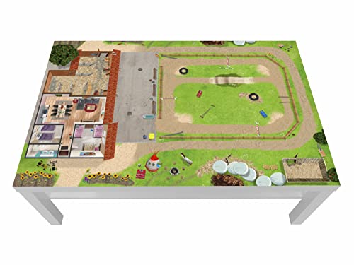 Ponyhof Möbelfolie | LCG18 | passgenau für den LACK Spieltisch 118x78 von IKEA (Möbel nicht inklusive) | STIKKIPIX von Stikkipix