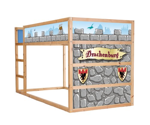 Ritter Möbelfolie selbstklebend/Aufkleber - IM16 - passend für das Kinderzimmer Hochbett KURA von IKEA von Stikkipix