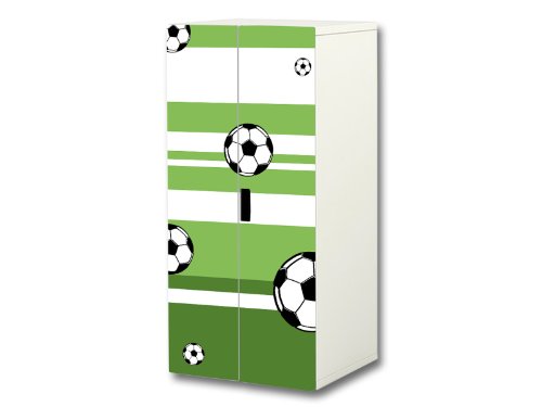 STIKKIPIX kompatibel für den Kinderzimmer Schrank STUVA von IKEA (Korpus: 60 x 128 cm) | "Fußball" Aufkleber-Set | SC04 | | Möbel Nicht Inklusive von Stikkipix
