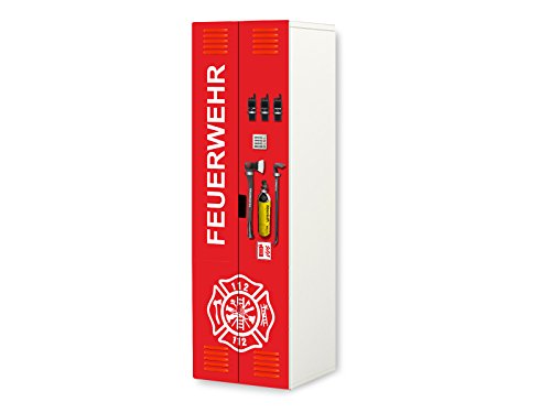 STIKKIPIX kompatibel für den STUVA Kleiderschrank von IKEA | Feuerwehr Möbelfolie | SKL20 | | passgenauer Möbelaufkleber (Korpus 60 x 192cm) | Möbel Nicht Inklusive von Stikkipix