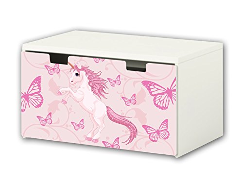 STIKKIPIX kompatibel für die Kinderzimmer Banktruhe STUVA von IKEA (90 x 50 cm) | Einhorn Möbelfolie | BT35 | Möbelaufkleber mit Einhorn-Motiv | Möbel Nicht Inklusive von Stikkipix