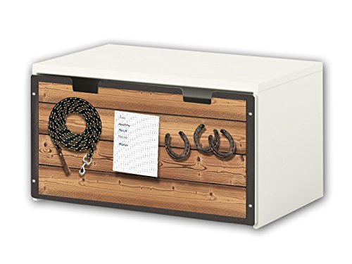 STIKKIPIX kompatibel für die Kinderzimmer Banktruhe STUVA von IKEA (90 x 50 cm) | Pferdewelt Möbelfolie | BT38 | Möbelaufkleber mit Pferdewelt-Motiv | Möbel Nicht Inklusive von Stikkipix