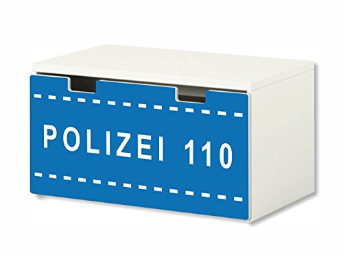 STIKKIPIX kompatibel für die Kinderzimmer Banktruhe STUVA von IKEA (90 x 50 cm) | Polizei Möbelfolie | BT37 | Möbelaufkleber mit Polizei-Motiv | Möbel Nicht Inklusive von Stikkipix