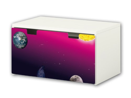 STIKKIPIX kompatibel für die Kinderzimmer Banktruhe STUVA von IKEA (90 x 50 cm) | Weltall Möbelfolie | BT29 | Möbelaufkleber mit Weltall-Motiv | Möbel Nicht Inklusive von Stikkipix