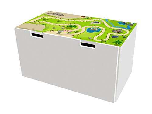 STIKKIPIX kompatibel für die Kinderzimmer Banktruhe STUVA von IKEA (90 x 50 cm) | Zoo Möbelfolie | BTD12 | Möbel Nicht Inklusive von Stikkipix