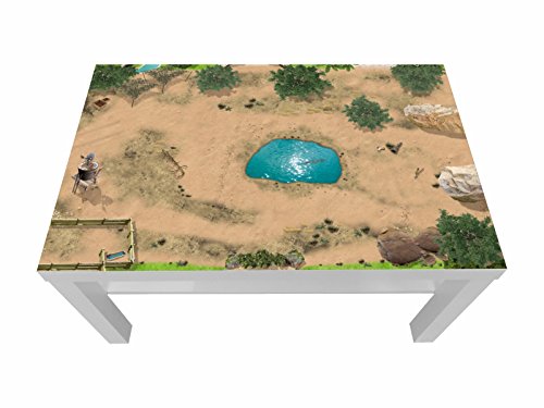 Safari - Serengeti Möbelfolie/Aufkleber - LCK08 - passgenau für den Lack Couchtisch (90 x 55 cm) von IKEA - In wenigen Minuten zum einzigartigen Spieltisch für Kinder! (Möbel Nicht inklusive) von Stikkipix