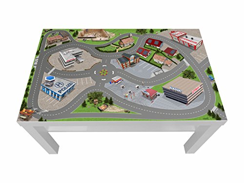 Stadt/City/Auto/Straße Möbelfolie/Aufkleber - LCK05 - passgenau für den Lack Couchtisch (90 x 55 cm) von IKEA - In wenigen Minuten zum einzigartigen Spieltisch für Kinder! (Möbel Nicht inklusive) von Stikkipix