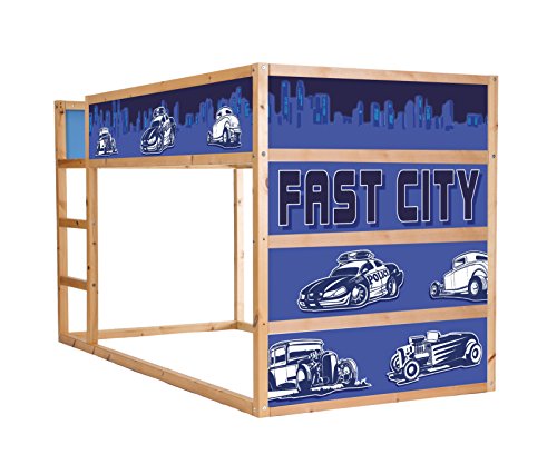 Stikkipix Fast City Cars Möbelfolie selbstklebend/Aufkleber - IM203 - passend für das Kinderzimmer Hochbett KURA von IKEA - Möbel Nicht Inklusive Stikkipix Fast City Cars Möbelfolie selbstklebend/Aufkleber - IM203 - passend für das Kinderzimmer Hochbett KURA von IKEA - Möbel Nicht Inklusive von Stikkipix