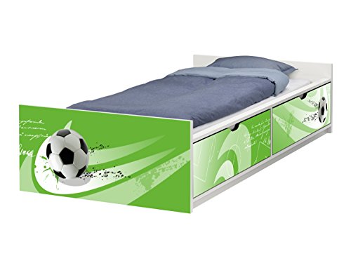 Stikkipix Fußball Möbelfolie | passend zum IKEA Kinderbett FLAXA | passgenaue Klebe-Folie für Schubkästen und Stirnseite | FLX06 | Möbel Nicht Inklusive von Stikkipix