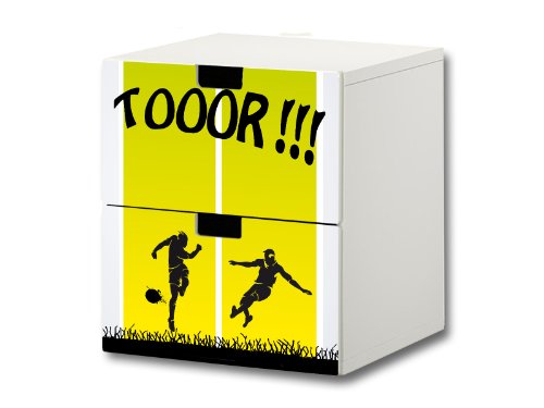 Stikkipix Fußball Möbelsticker/Aufkleber - S2K08 - passend für die Kinderzimmer Kommode mit 2 Fächern/Schubladen STUVA von IKEA - Bestehend aus 2 passgenauen Möbelfolien (Möbel Nicht inklusive) von Stikkipix