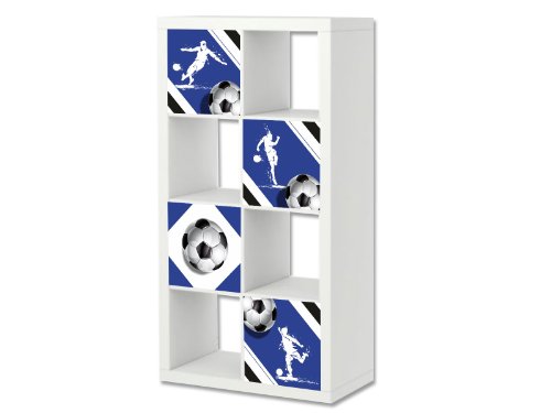 Stikkipix Fußball Möbelsticker/Aufkleber-Set passend für das Regal EXPEDIT/KALLAX von IKEA - FC19 - Möbel Nicht Inklusive von Stikkipix