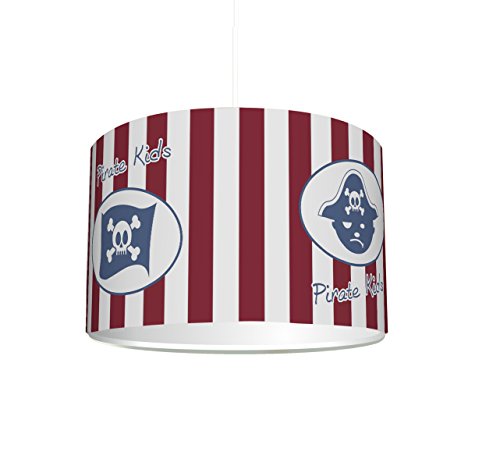 Stikkipix Kinderzimmer Lampenschirm Pirate Kids KL28 | kinderleicht eine Totenkopf-Lampe erstellen | als Steh- oder Hängeleuchte/Deckenlampe | perfekt für Piraten-begeisterte Jungen & Mädchen von Stikkipix