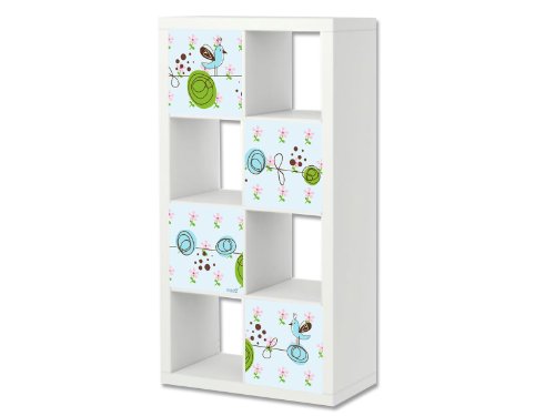 Stikkipix Petit Möbelfolie | ER08 | Aufkleber-Set passend für das Regal EXPEDIT/KALLAX von IKEA (Möbel Nicht inklusive) von Stikkipix