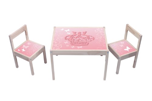 Pink Princess Butterfly Aufkleber - KA08 - (Möbel Nicht inklusive) - Möbelsticker passend für die Kindersitzgruppe LÄTT von IKEA von Stikkipix