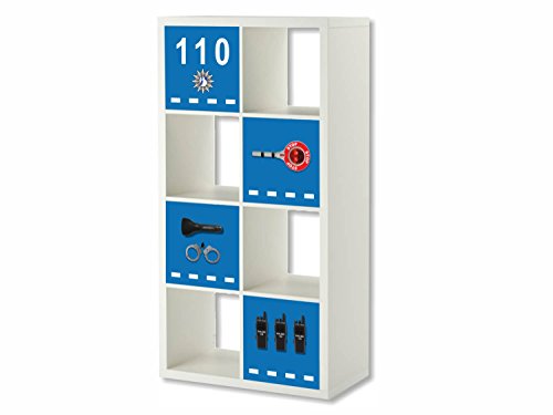 Stikkipix Fußball Möbelfolie Aufkleber-Set passend für das Regal EXPEDIT/KALLAX von IKEA (Möbel Nicht inklusive) (1, ER34 Polizei) von Stikkipix