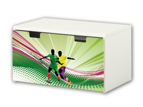 Stikkipix kompatibel für die Kinderzimmer Banktruhe STUVA von IKEA (90 x 50 cm) | Fußball Möbelfolie | BT05 | Möbel Nicht Inklusive von Stikkipix