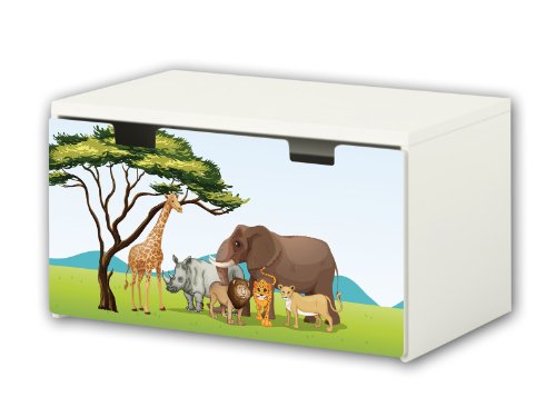 STIKKIPIX kompatibel für die Kinderzimmer Banktruhe STUVA von IKEA (90 x 50 cm) | Tierwelt Möbelfolie | BT24 | Möbelaufkleber mit Tierwelt-Motiv | Möbel Nicht Inklusive von Stikkipix