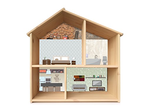 Sweet Homel Aufkleber | PHF02 | passend für das Puppenhaus FLISAT von IKEA (Puppenhaus nicht inklusive) | STIKKIPIX von Stikkipix