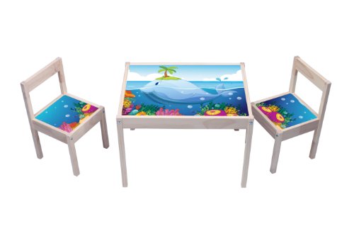 Unterwasserwelt Aufkleber - KA09 - (Möbel Nicht inklusive) - Möbelsticker passend für die Kindersitzgruppe LÄTT von IKEA von Stikkipix