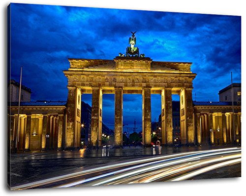 Brandenburger Tor, Format:100x70 cm, Bild auf Leinwand bespannt, riesige XXL Bilder komplett und fertig gerahmt mit Keilrahmen, Kunstdruck auf Wand Bild mit Rahmen, günstiger als Gemälde oder Bild, kein Poster oder Plakat von Stil.Zeit