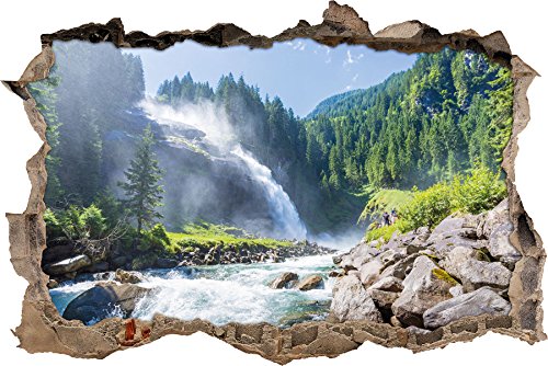 Die Krimmler Wasserfälle im Nationalpark Salzburg Wanddurchbruch im 3D-Look, Wand- oder Türaufkleber Format: 92x62cm, Wandsticker, Wandtattoo, Wanddekoration von Stil.Zeit