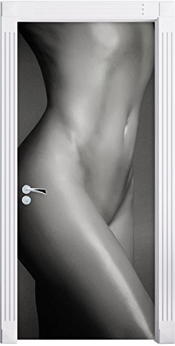 Stil.Zeit Möbel schlanker nackter Frauenkörper als Türtapete, Format: 200x90cm, Türbild, Türaufkleber, Tür Deko, Türsticker von Stil.Zeit