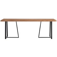 Esszimmer Tisch aus Massivholz und Metall Teakfarben von Stilando