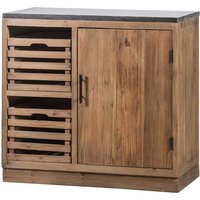 Massiver Küchenschrank mit zwei Holzkörben Vintage Look von Stilando