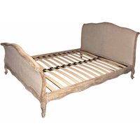 Vintage Bett in Creme Weiß Eiche antik mit Lattenrost von Stilando