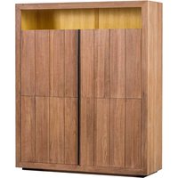 Wohnzimmerschrank aus teilmassivem Teakholz 165 cm hoch von Stilando