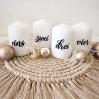 Diy Aufkleber 4Er Set Für Adventskerzen, Advent, Adventskranz, Deko, Weihnachten von StilbarDesign