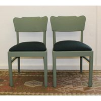 Holzstuhl - Polsterstuhl Esszimmerstuhl Antik Landhaus Vintage 2Er Set von Stilblueteshop