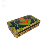 Rare Art Deco Bauhaus De Stijl Abstract Avantgarde Cubist Decorative Tin Box France 1920 von StilelementeGALLERY