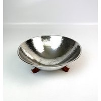 Rare Bauhaus Art Deco Catch All Silver Plated Jewelry Bowl Bakelite Feet Germany 1920 von StilelementeGALLERY