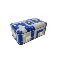 Rare Large Art Deco Bauhaus Avantgarde Decorative Blue Tin Box Germany 1920 von StilelementeGALLERY