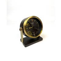 Rare Mid Century Car Racing Sport Brass Desk Clock By Weimar Germany von StilelementeGALLERY