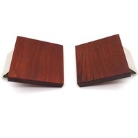 Rare Mid Century Danish Modern Pair Solid Teak Front Door Handles von StilelementeGALLERY