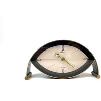 Rare Mid Century Solid Heavy Brass Eyeball Desk Clock By Richard Rau Atlanta Germany 1960 von StilelementeGALLERY