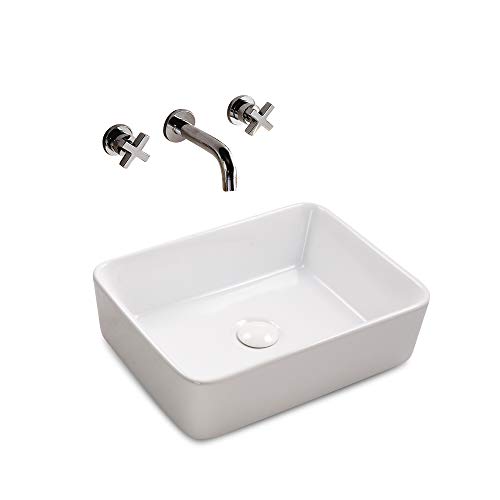 Aufsatz Keramik Waschbecken Soho Brillant Weiß 48 cm mit Easy Clean Oberfläche Design Aufsatzwaschbecken Waschschale | Waschbecken mit Lotus-Effekt Aufsatz Keramik Waschbecken Soho Brillant Weiß 48 cm mit Easy Clean Oberfläche Design Aufsatzwaschbecken Waschschale | Waschbecken mit Lotus-Effekt von Stilform
