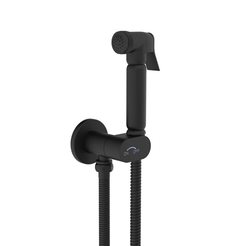 Design WC/Bidet Handbrause SOHO Komplettset mit Absperrventil Schwarz Matt von Wunderbad