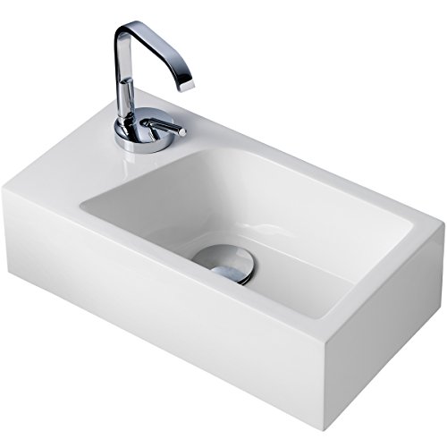 Handwaschbecken klein, waschbecken klein gäste wc| Waschbecken wandmontage Mineralguss Links oder Rechts| Waschbecken mit Lotus-Effekt von Stilform