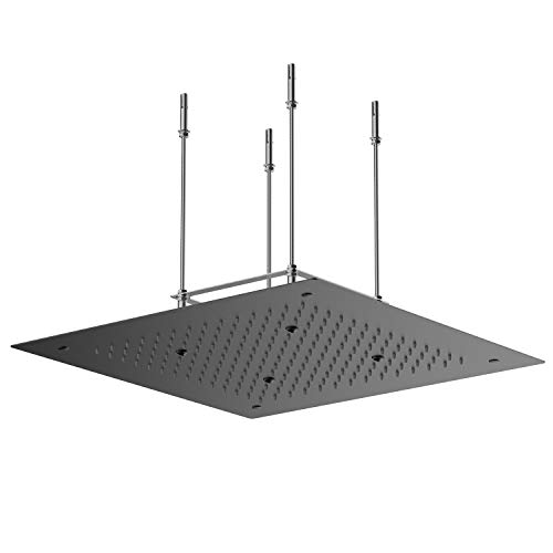Stilform Luxus Einbauduschkopf - 50x50 cm Regenduschkopf aus Edelstahl, Schwarz Matt, Quadratisch, Wassersparende Regendusche mit Anti-Kalk Düsen von Stilform