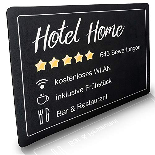 Fussmatte innen & außen 50x70cm - flach & rutschfest – Design Hotel Home - Waschbare Türmatte für saubere Schuhe & stylisch modernen Eingangsbereich von Stilingo