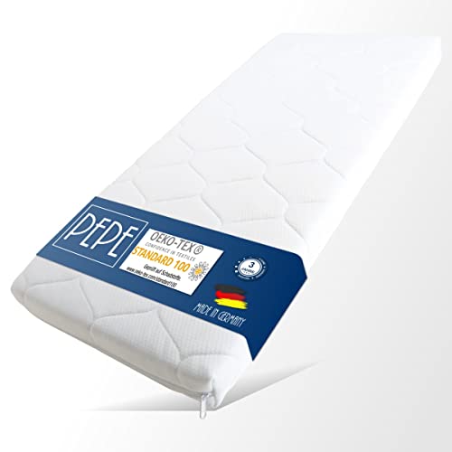 Stillerbursch Baby Beistellbett Matratze 90x40 Pepe H2 | Wiege Babymatratze | atmungsaktiv | Allergiker geeignet | Abnehmbarer Bezug mit Klimafaser | Formstabiler Komfortschaumkern | Hygienebezug von Stillerbursch