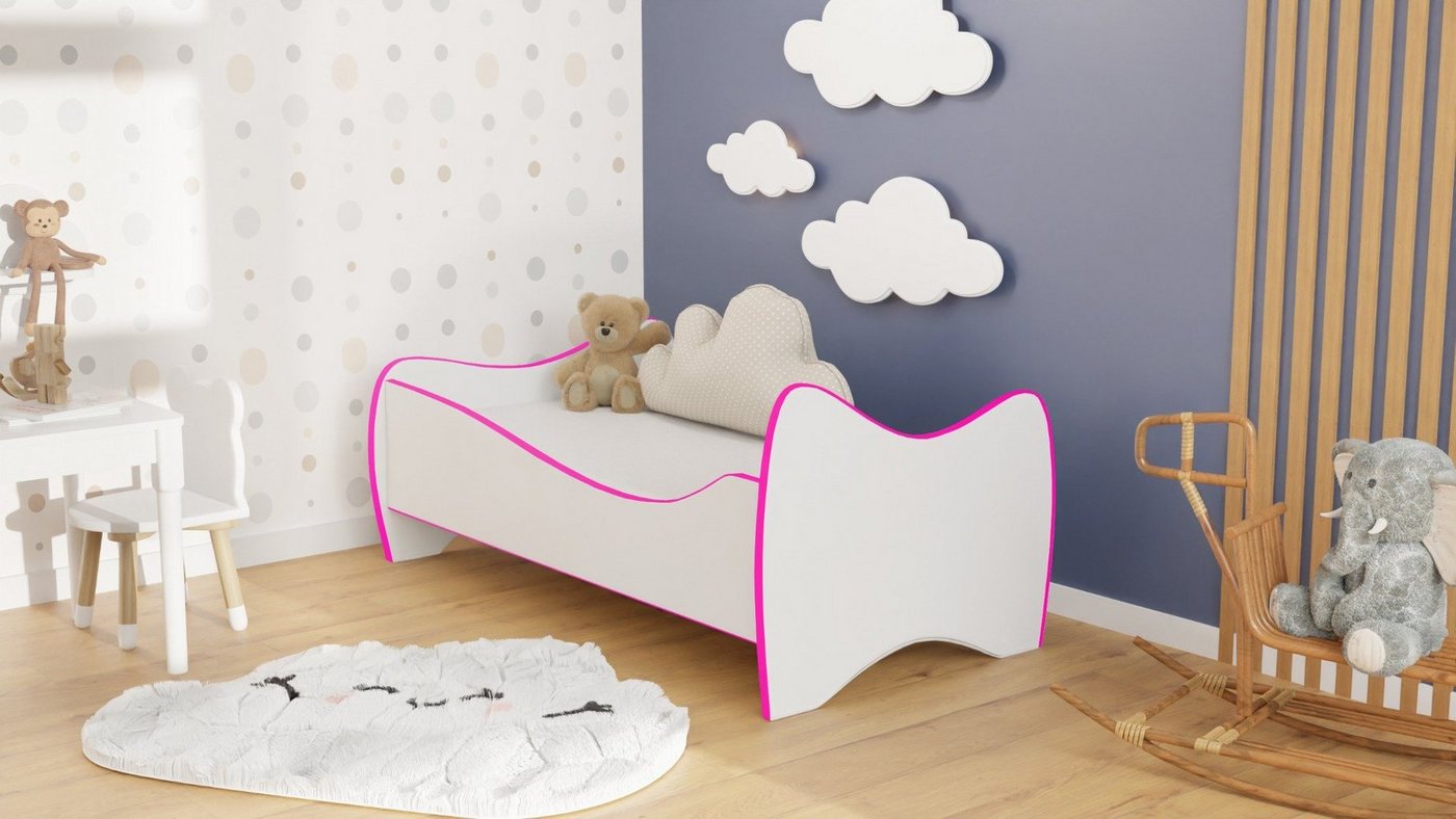 Stillerbursch Jugendbett 80x160 Kinderbett Rosa-Weiß ohne Matratze (Set, 2-tlg., Bett Lattenrost Matratze), Wahlweise in 2 Größen, Matratze wählbar von Stillerbursch