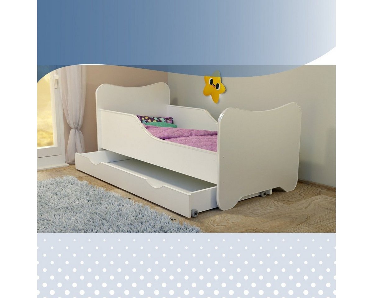 Stillerbursch Jugendbett Kinderbett 70x140 Schublade Matratze Rausfallschutz Lattenrost (Set, 2-tlg., Bett Lattenrost Matratze Schublade), Wahlweise in 2 Größen mit Matratze Schublade Lattenrost von Stillerbursch