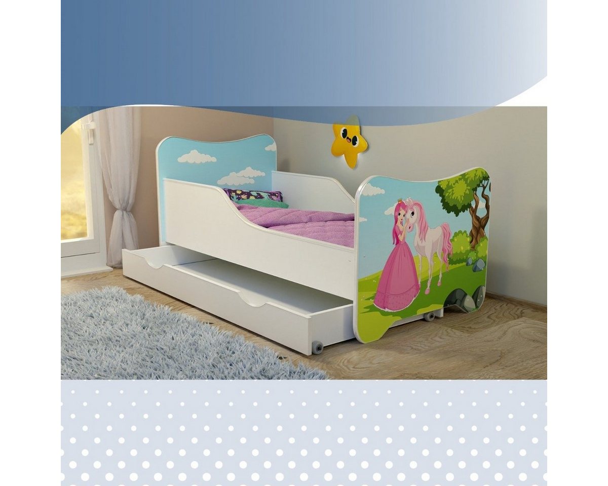 Stillerbursch Jugendbett Kinderbett 70x140 Schublade Matratze Rausfallschutz Lattenrost (Set, 2-tlg., Bett Lattenrost Matratze Schublade), Wahlweise in 2 Größen mit Matratze Schublade Lattenrost von Stillerbursch