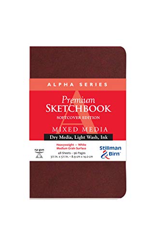 Stillman & Birn Alpha Series Skizzenbuch mit Softcover, 8,9 x 14 cm, 150 g/m² (schwer), weißes Papier, Oberfläche mit mittlerer Körnung Stillman & Birn Alpha Series Skizzenbuch mit Softcover, 8,9 x 14 cm, 150 g/m² (schwer), weißes Papier, Oberfläche mit mittlerer Körnung von Stillman & Birn